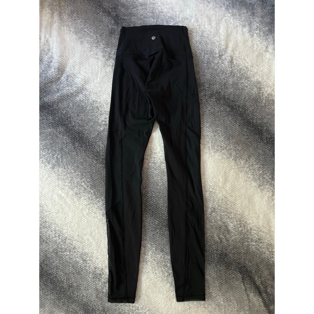 Lululemon Body Con Tight Black Full Length Leggings Size 2 Yoga Outdoors - Picture 3 of 12